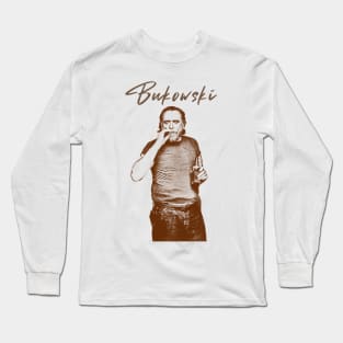 Charles Bukowski - retro vintage sketches Long Sleeve T-Shirt